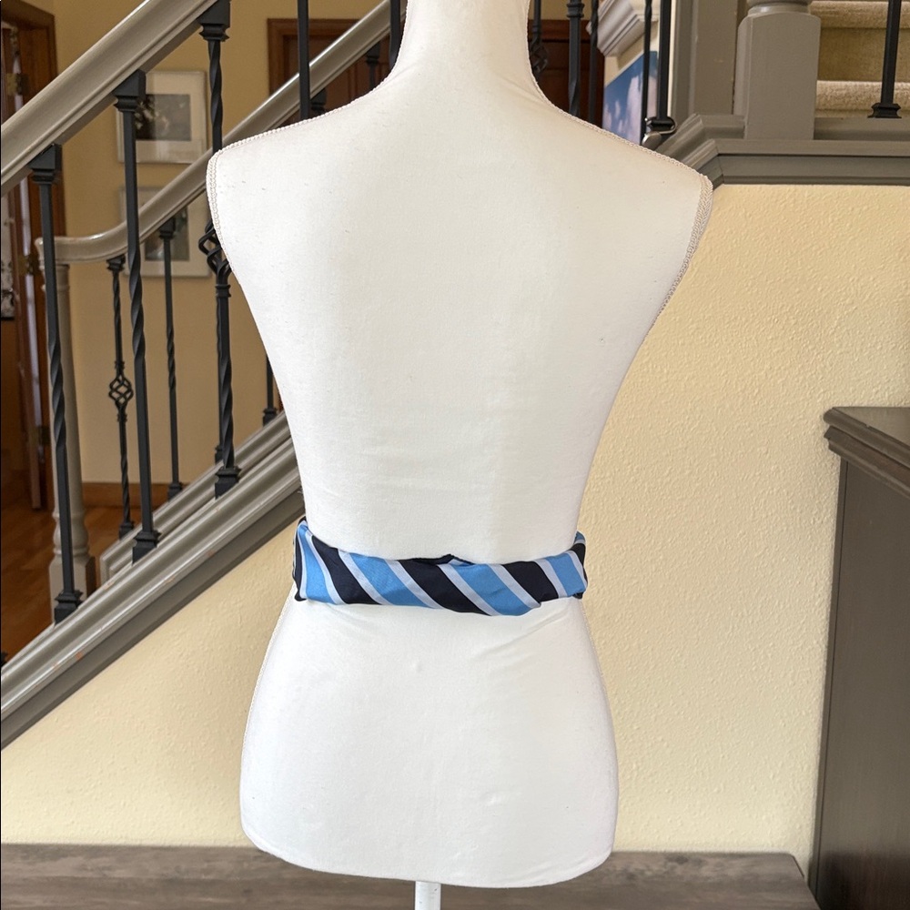 Blue and Black Striped Scarf or Belt - Picture 5 of 14
